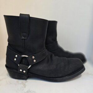 Dingo Boots Mens 12 D Rev Up Zip Harness Motorcycle Ankle Black Leather DI19090